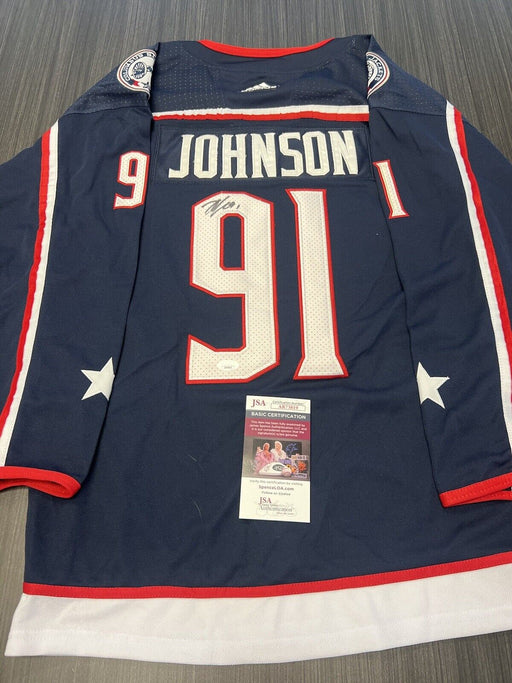 Kent Johnson Signed Columbus Blue Jackets Jersey JSA COA