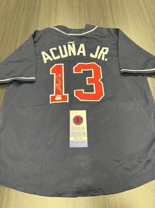 Ronald Acuna Signed Atlanta Braves Custom Jersey Beckett COA