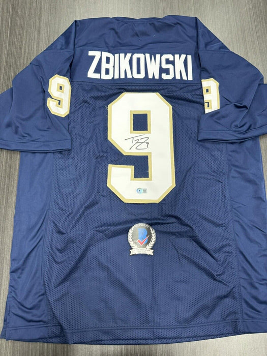 Tom Zbikowski Signed Notre Dame Fighting Irish Custom Jersey Beckett COA