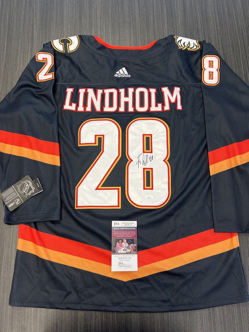 Elias Lindholm Signed Calgary Flames Jersey JSA COA