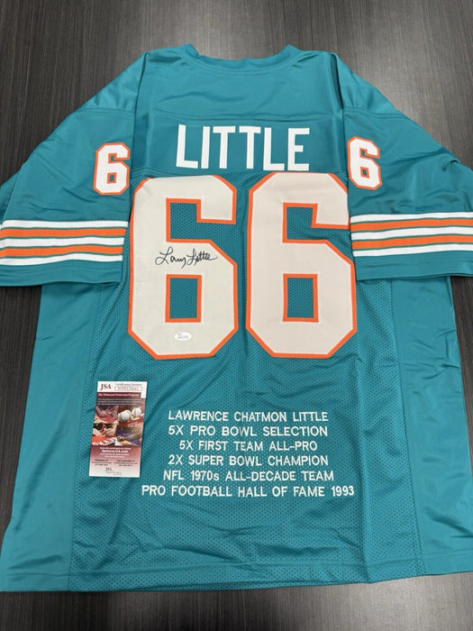 Larry Little Signed Miami Dolphins Custom Jersey JSA COA