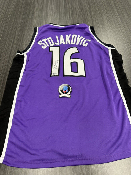 Peja Stojakovic Signed Sacramento Kings Custom Jersey Beckett COA