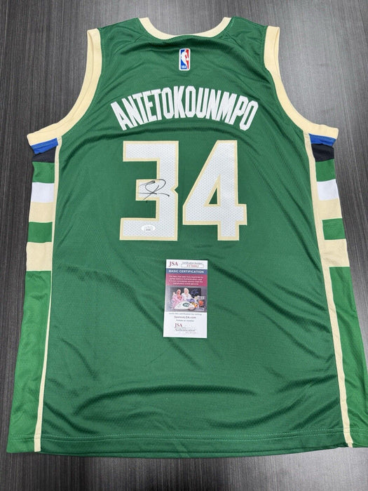 Giannis Antetokounmpo Signed Milwaukee Bucks Jersey JSA COA