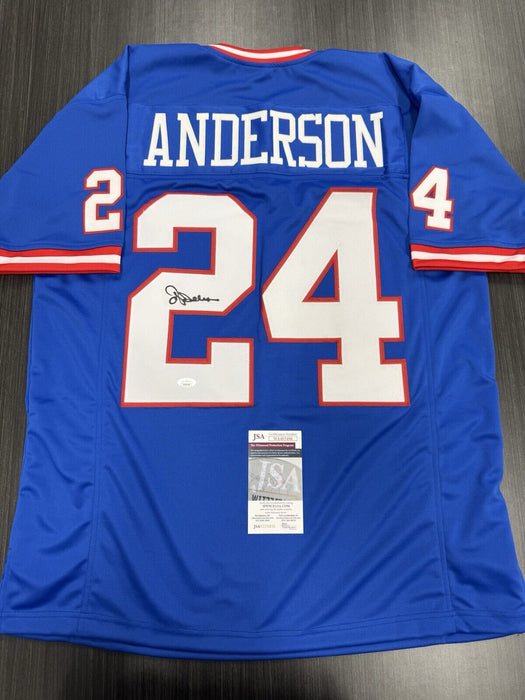 Otis Anderson Signed New York Giants Custom Jersey JSA COA