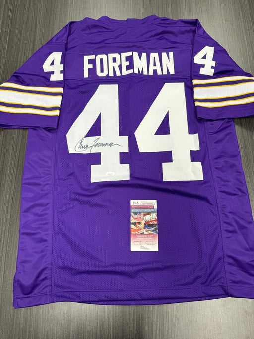 Chuck foreman Signed Minnesota Vikings Custom Jersey JSA COA