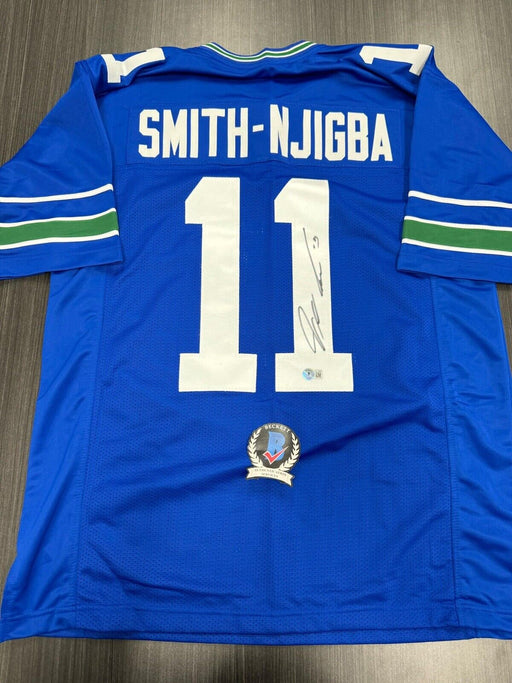 Jaxon smith njigba Signed Seattle Seahawks Custom Jersey Beckett COA