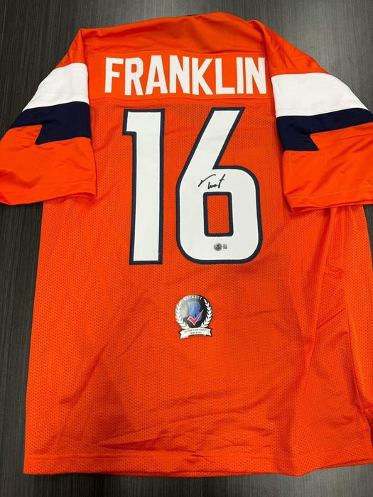 Troy Franklin Signed Denver Broncos Custom Jersey Beckett COA