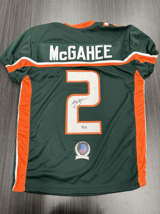 Willis McGahee Signed Miami Hurricanes Custom Jersey Beckett COA