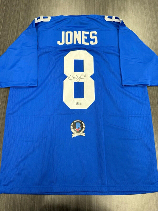 Daniel jones Signed New York Giants Custom Jersey Beckett COA