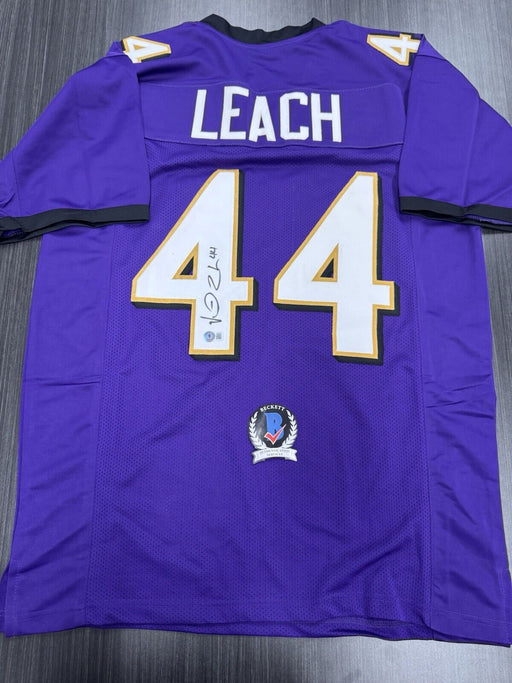 Vonta Leach Signed Baltimore Ravens Custom Jersey Beckett COA