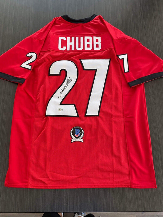 Nick Chubb Georgia Bulldogs Autographed Custom Jersey Beckett