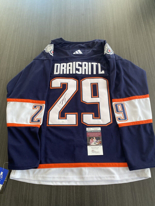 Leon Draisaitl Edmonton Oilers Autographed Custom Jersey JSA