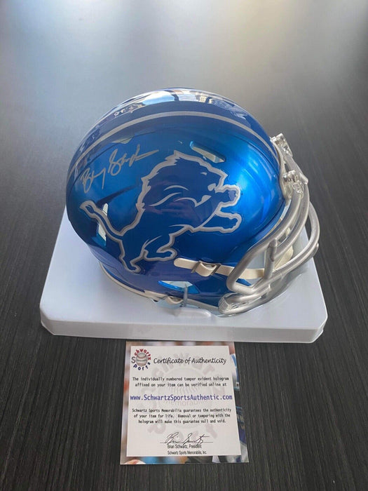 Barry Sanders Detroit Lions Autographed  Mini Helmet Schwartz