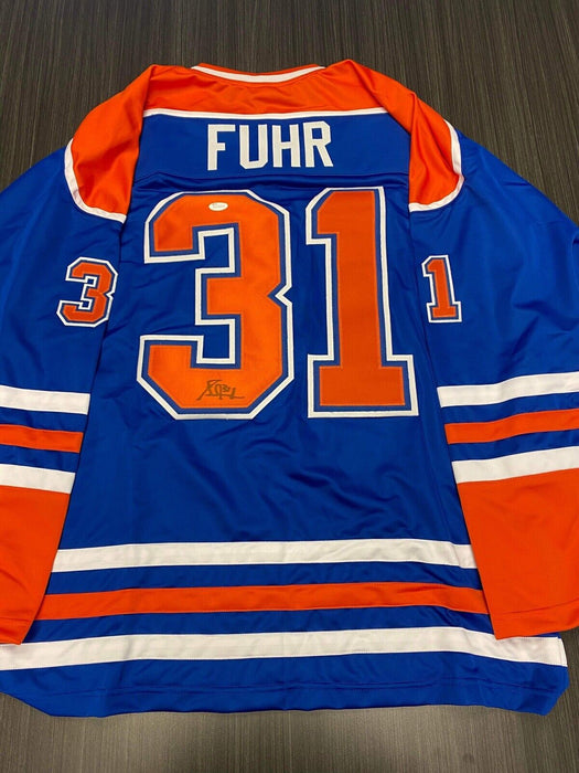 Grant Fuhr Edmonton Oilers Autographed Custom Jersey JSA