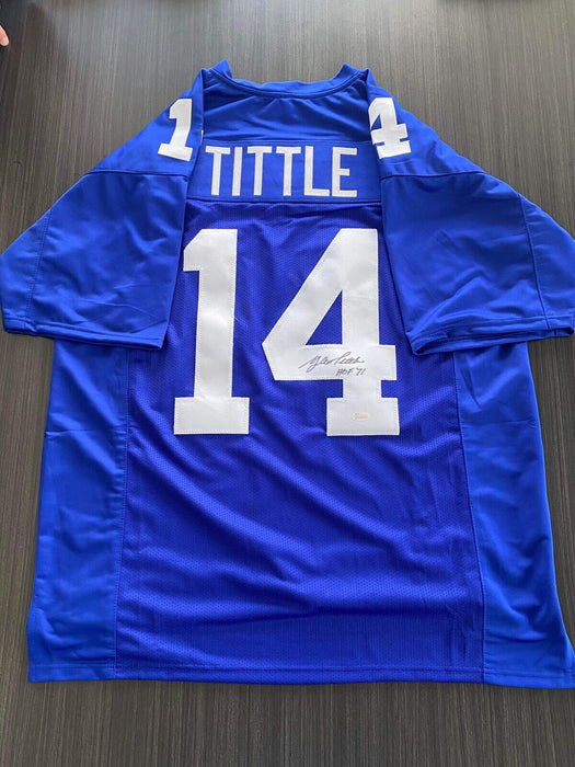 Y.A. Tittle New York Giants Autographed Custom Jersey JSA