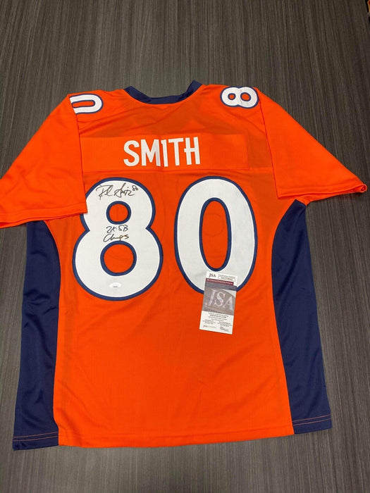 Rod Smith Denver Broncos Autographed Custom Jersey JSA Inscribed