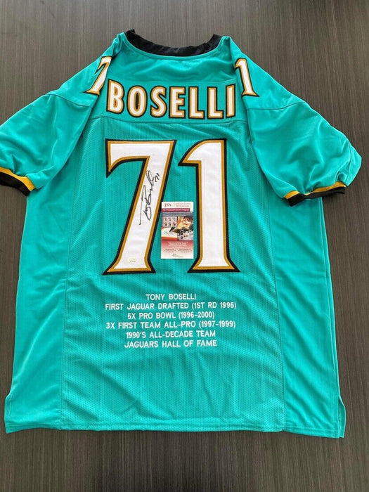 Tony Boselli Jacksonville Jaguars Autographed Custom Stat Jersey JSA