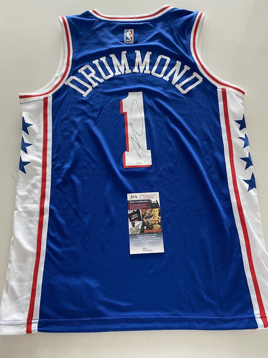 Andre Drummond Philadelphia 76ers Autographed Custom Jersey JSA