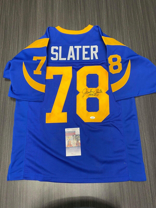 Jackie Slater Los Angeles Rams Autographed Custom Jersey JSA Inscribed