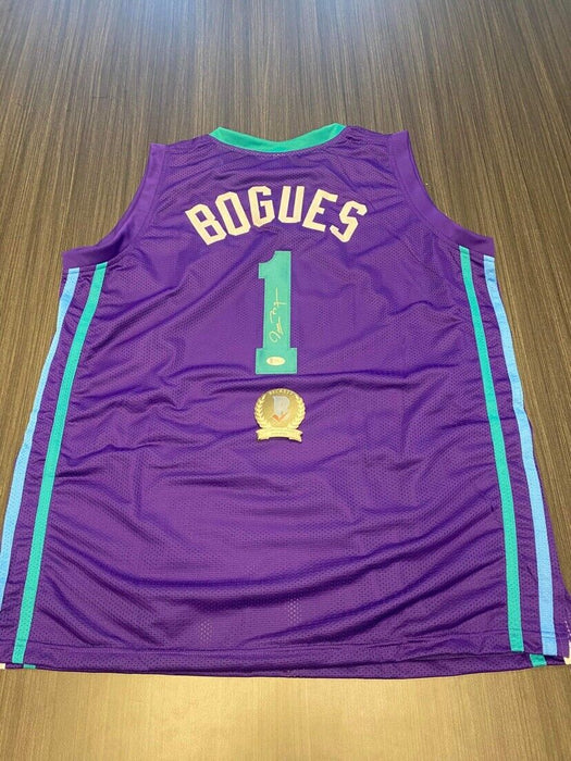 Muggsy Bogues Charlotte Hornets Autographed Custom Jersey Beckett