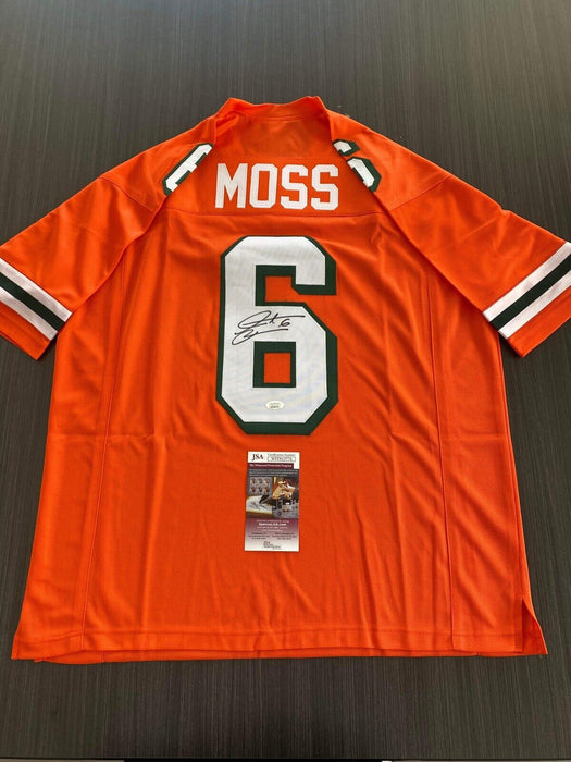 Santana Moss Miami Hurricanes Autographed Custom Jersey JSA