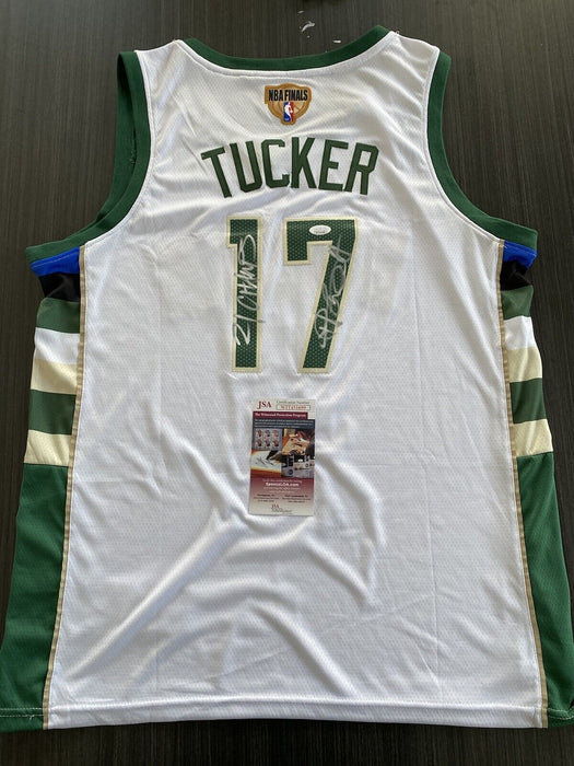 PJ Tucker Milwaukee Bucks Autographed Custom Finals Jersey JSA Inscribed