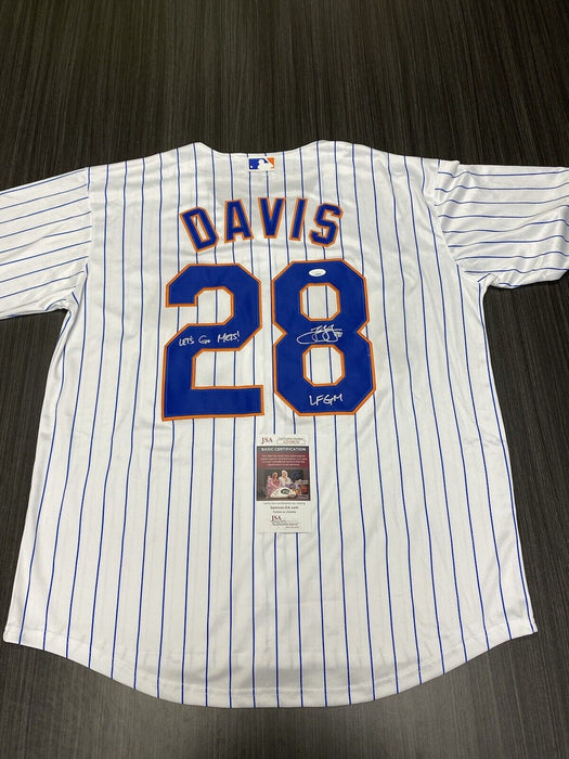 JD Davis New York Mets Autographed Custom Jersey JSA Inscribed