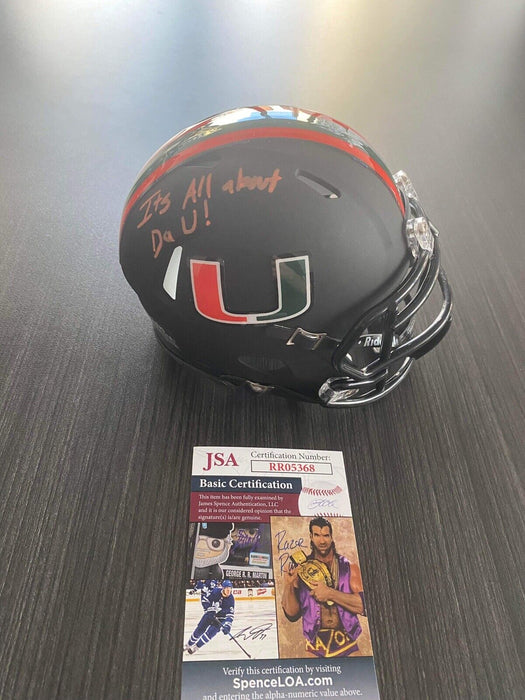 Pat O'Donnell Miami Hurricanes Autographed  Mini Helmet JSA Inscribed