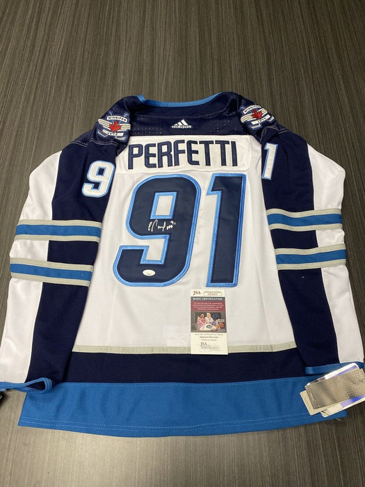 Cole Perfetti Winnipeg Jets  Autographed Custom Jersey JSA