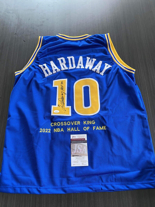 Tim Hardaway Golden State Warriors Autographed Custom Stat Jersey JSA