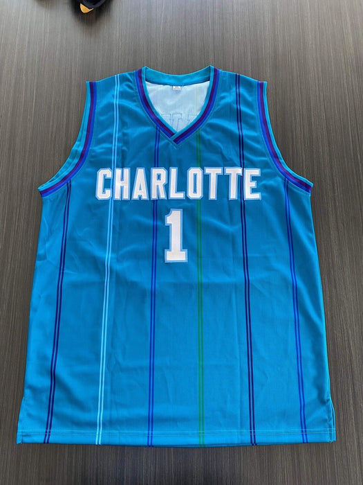 Baron Davis Charlotte Hornets Autographed Custom Jersey Beckett