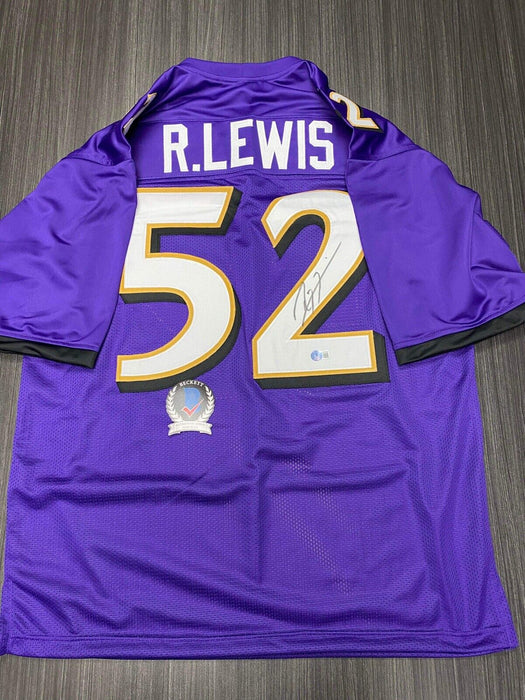 Ray Lewis Baltimore Ravens Autographed Custom Jersey Beckett