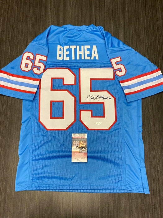 Elvin Bethea Houston Oilers Autographed Custom Jersey JSA Inscribed