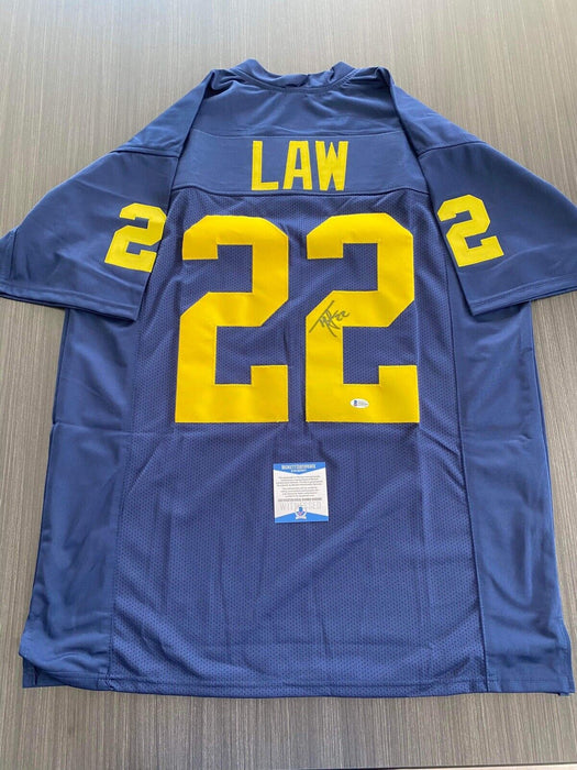 Ty Law Michigan Wolverines Autographed Custom Jersey Beckett