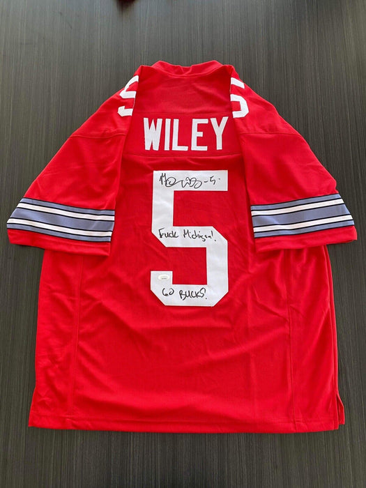 Michael Wiley Ohio State Buckeyes Autographed Custom Jersey JSA Inscribed