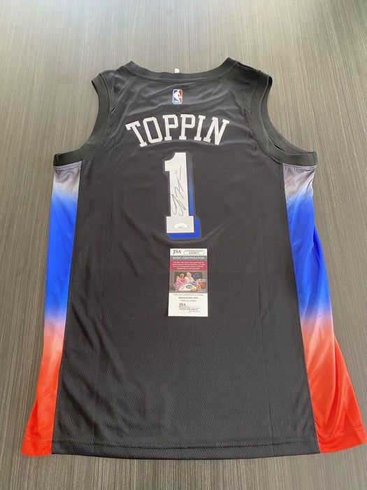 Obi Toppin New York Knicks Autographed Custom Jersey JSA