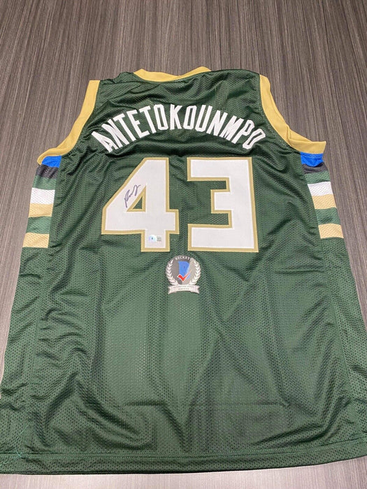 Thanasis Antetokounmpo Milwaukee Bucks Autographed Custom Jersey Beckett