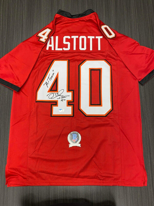 Mike Alstott Tampa Bay Buccaneers Autographed Custom Jersey Beckett Inscribed