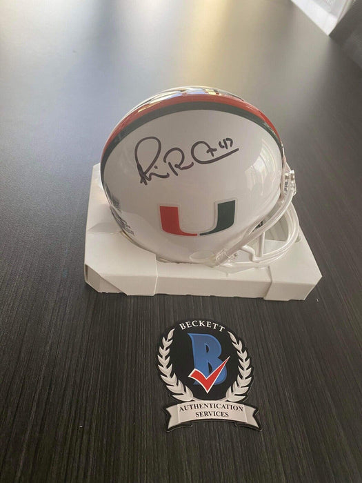 Michael Irvin Miami Hurricanes Autographed  Mini Helmet Beckett