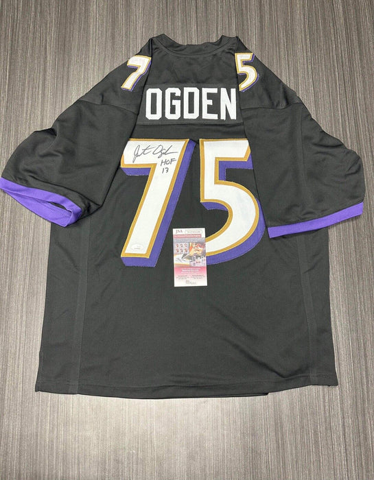 Jonathan Ogden Baltimore Ravens Autographed Custom Jersey JSA