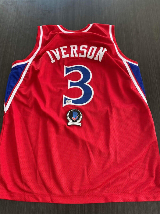 Allen Iverson Philadelphia 76ers Autographed Custom Jersey Beckett