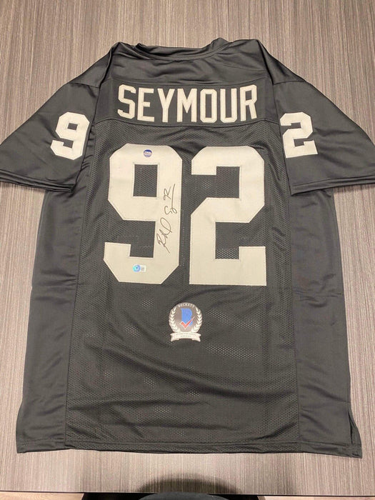 Richard Seymour Oakland Raiders Autographed Custom Jersey Beckett