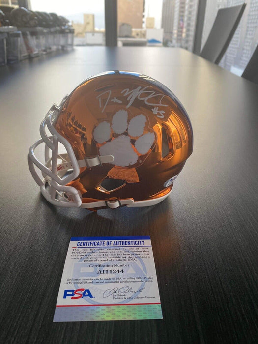 DJ Uiagaleilei Clemson Tigers Autographed Chrome Mini Helmet PSA