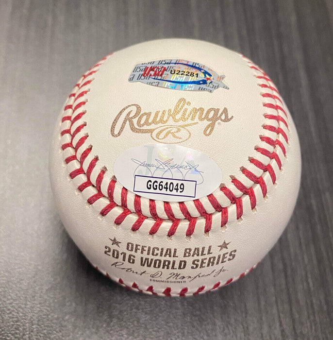 Travis Wood Chicago Cubs Autographed 2016 World Series Baseball JSA