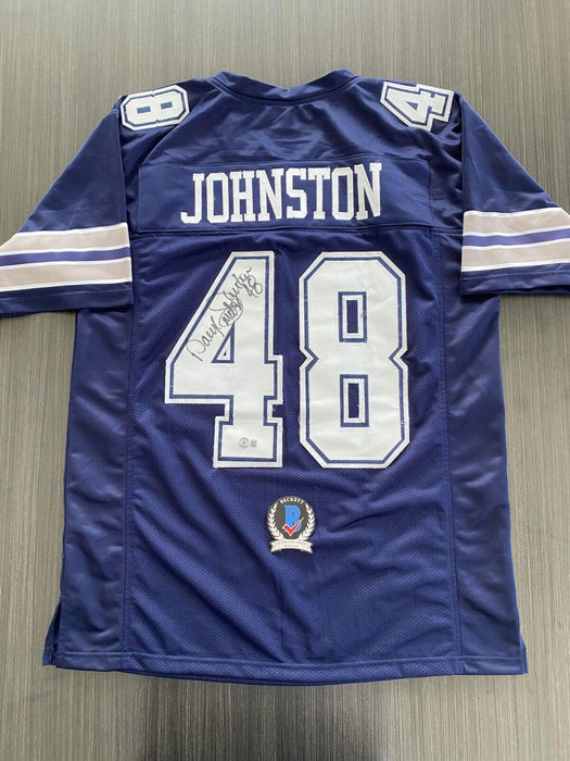 Darryl Johnston Dallas Cowboys Autographed Custom Jersey Beckett