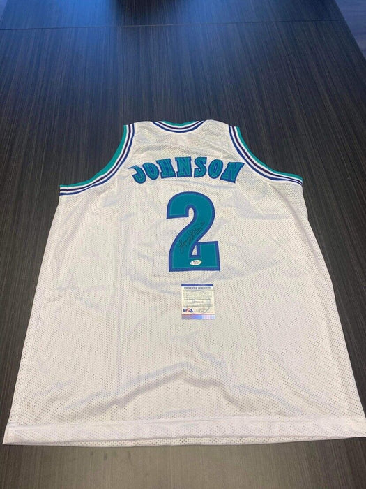 Larry Johnson Charlotte Hornets Autographed Custom Jersey PSA