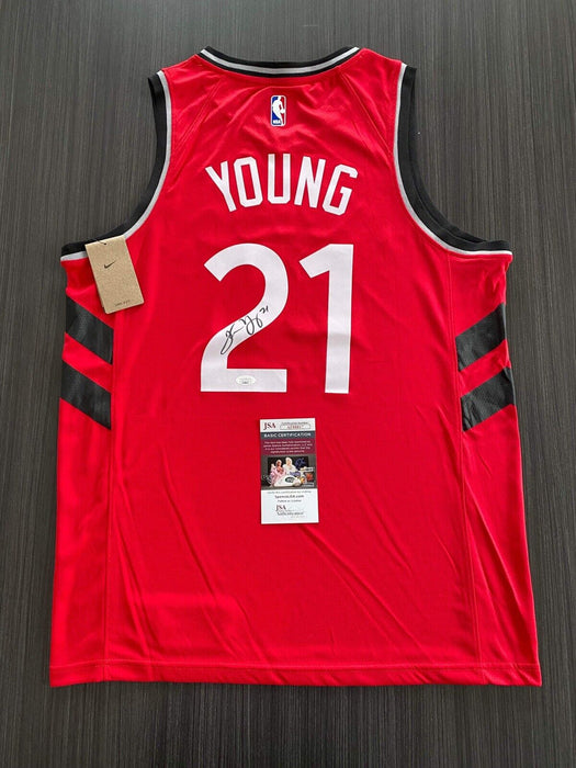 Thaddeus Young Toronto Raptors Autographed Custom Jersey JSA