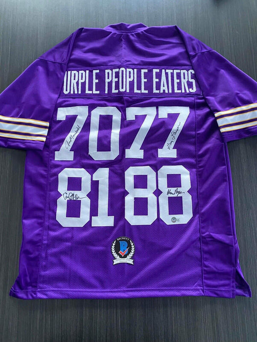 Purple People Eaters Minnesota Vikings Autographed Custom Jersey Beckett