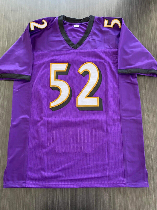 Ray Lewis Baltimore Ravens Autographed Custom Stat Jersey Beckett