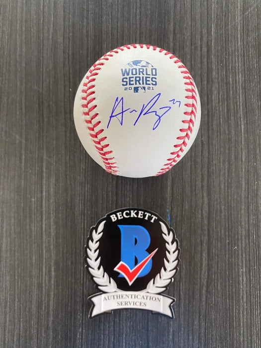 Austin Riley Atlanta Braves Autographed 2021 World Series Baseball Beckett
